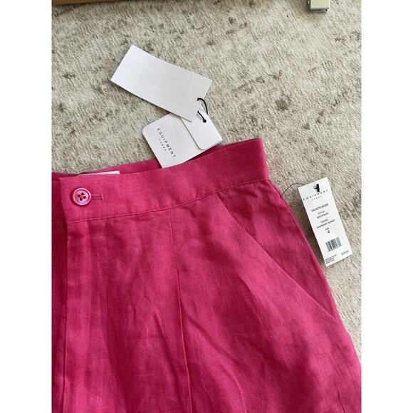 Equipment Sylvette Hot Pink 100% Linen Shorts Size 4 NWT $250 High Rise - Picture 12 of 13